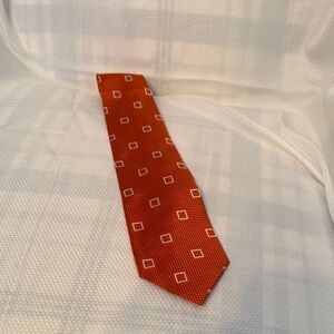 Nautica Orange Tie with Square Design 100% Silk One Size